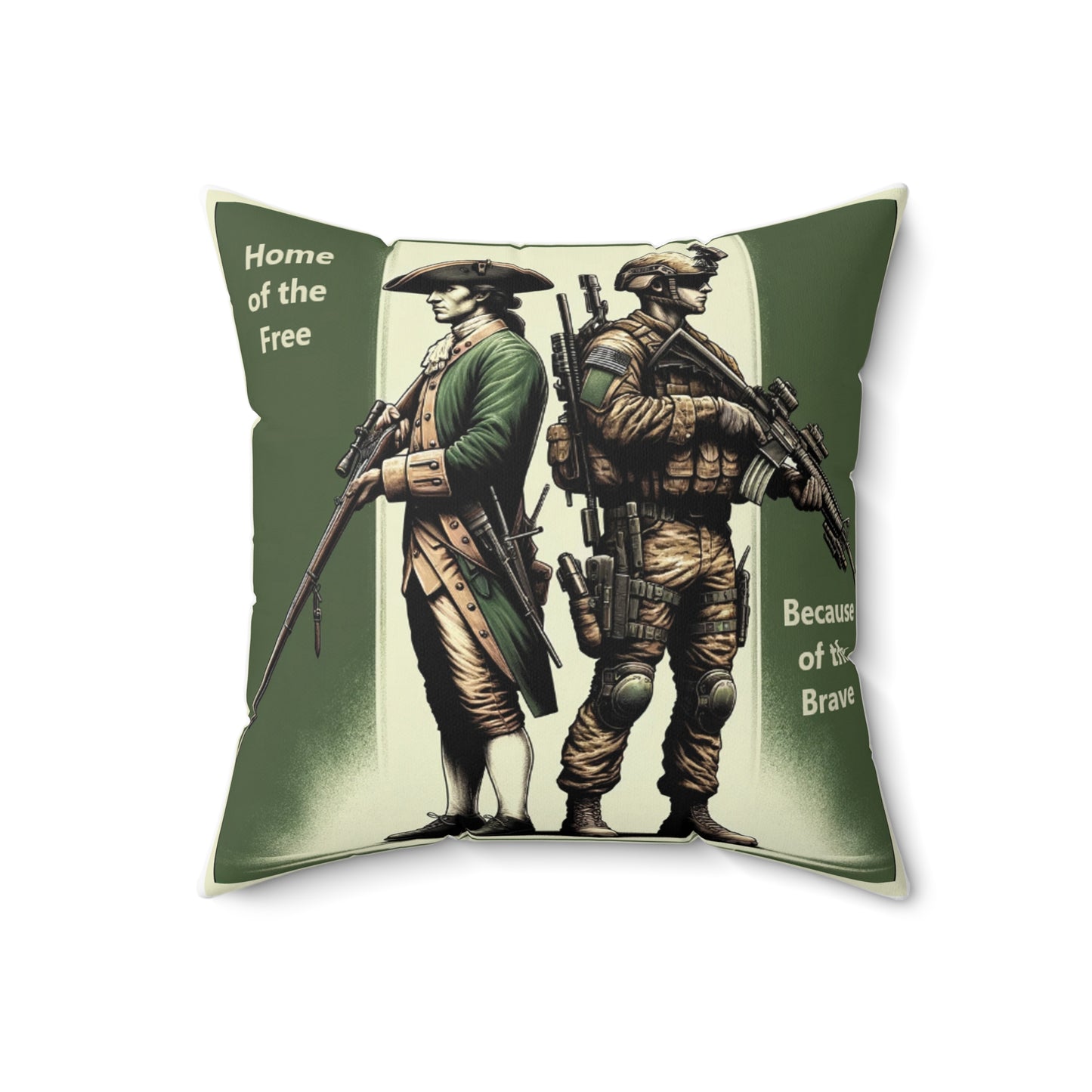 Home of the Free, Because of the Brave-Polyester Square Pillow