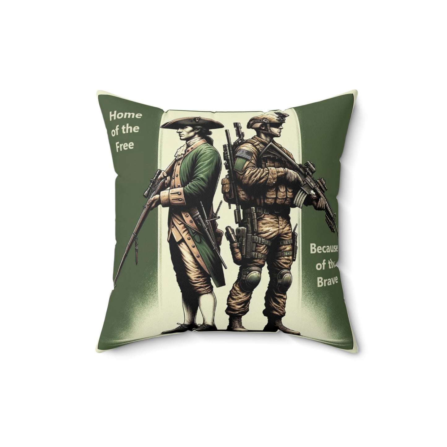 Home of the Free, Because of the Brave-Polyester Square Pillow