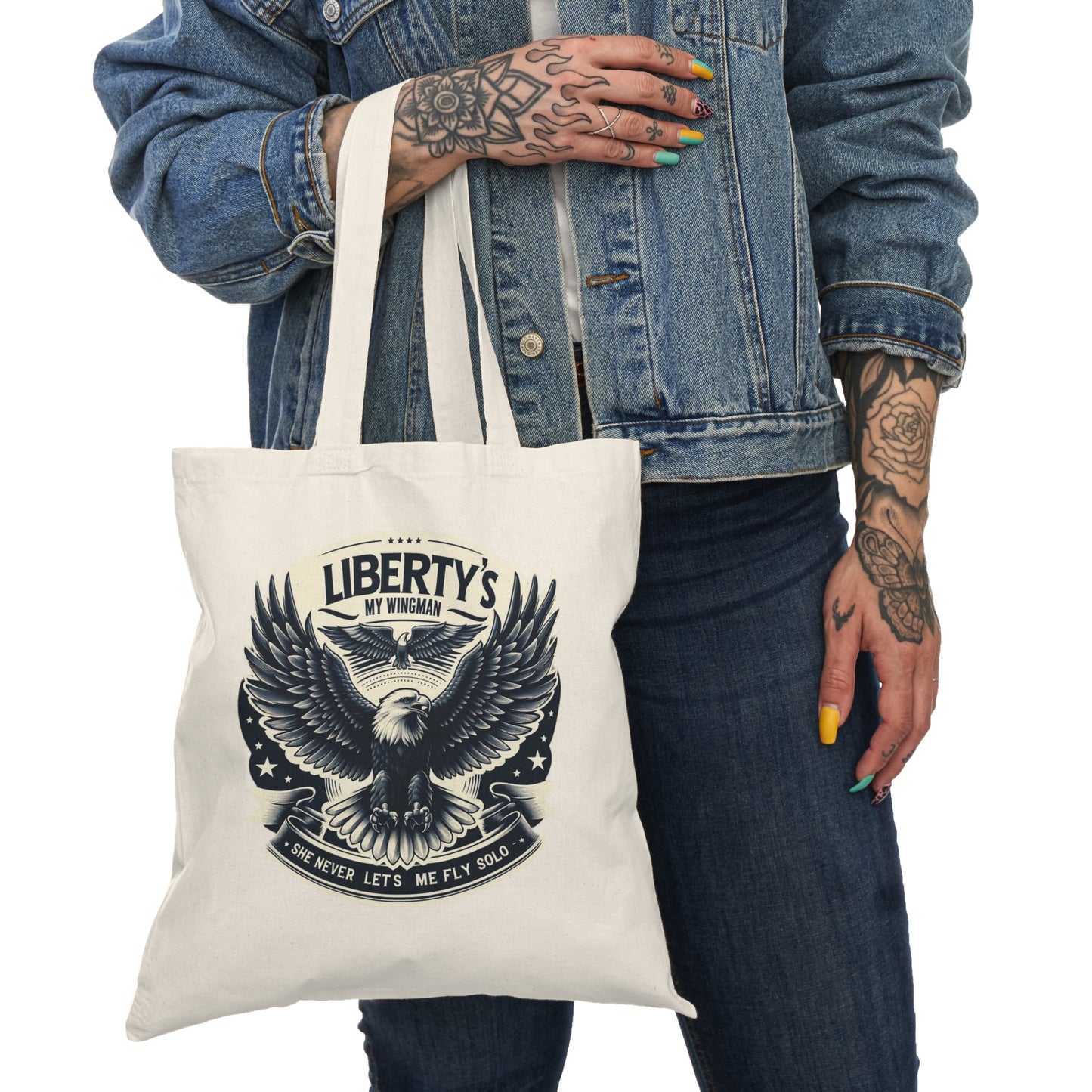 Liberty's My Wingman Natural Tote Bag 💼🏖️