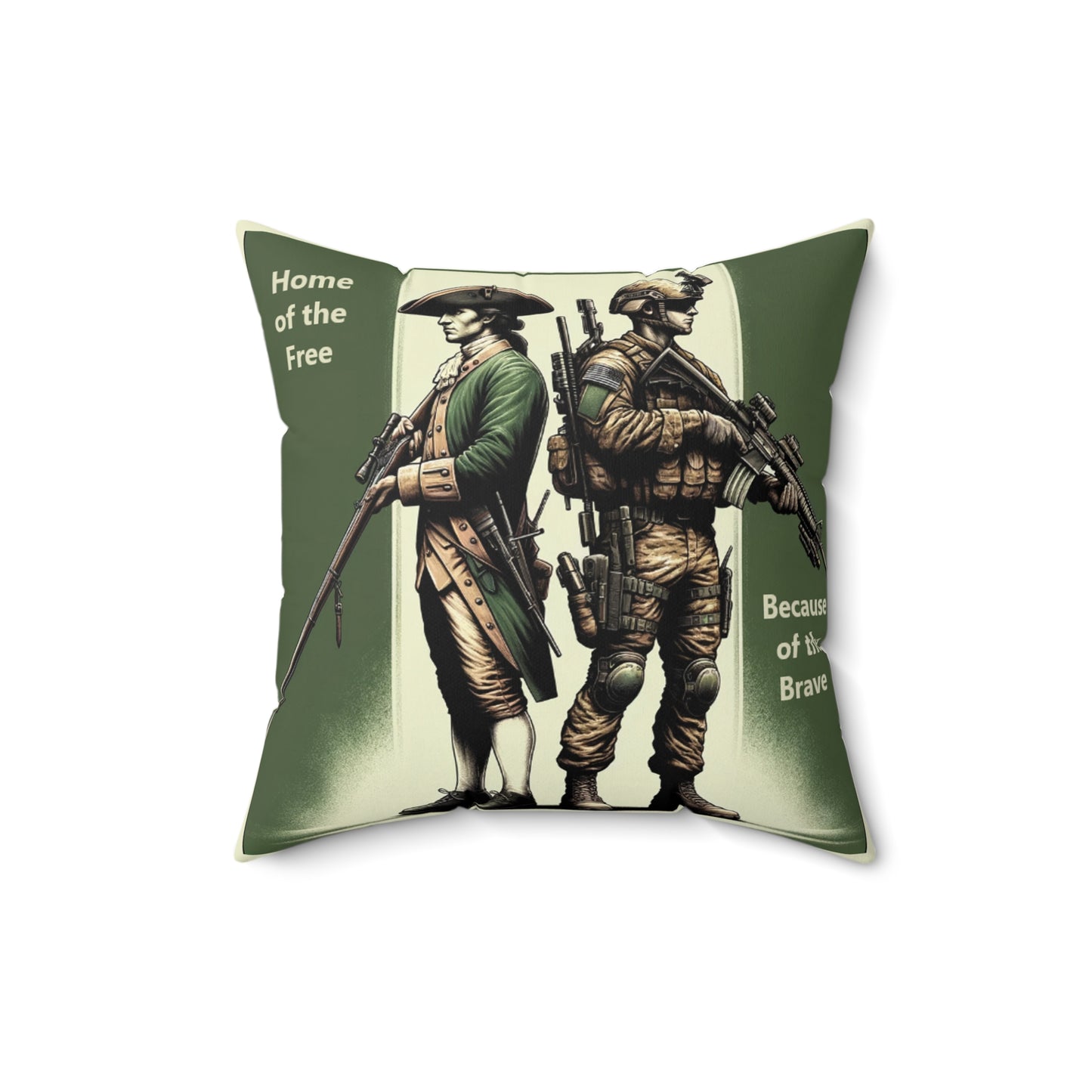 Home of the Free, Because of the Brave-Polyester Square Pillow