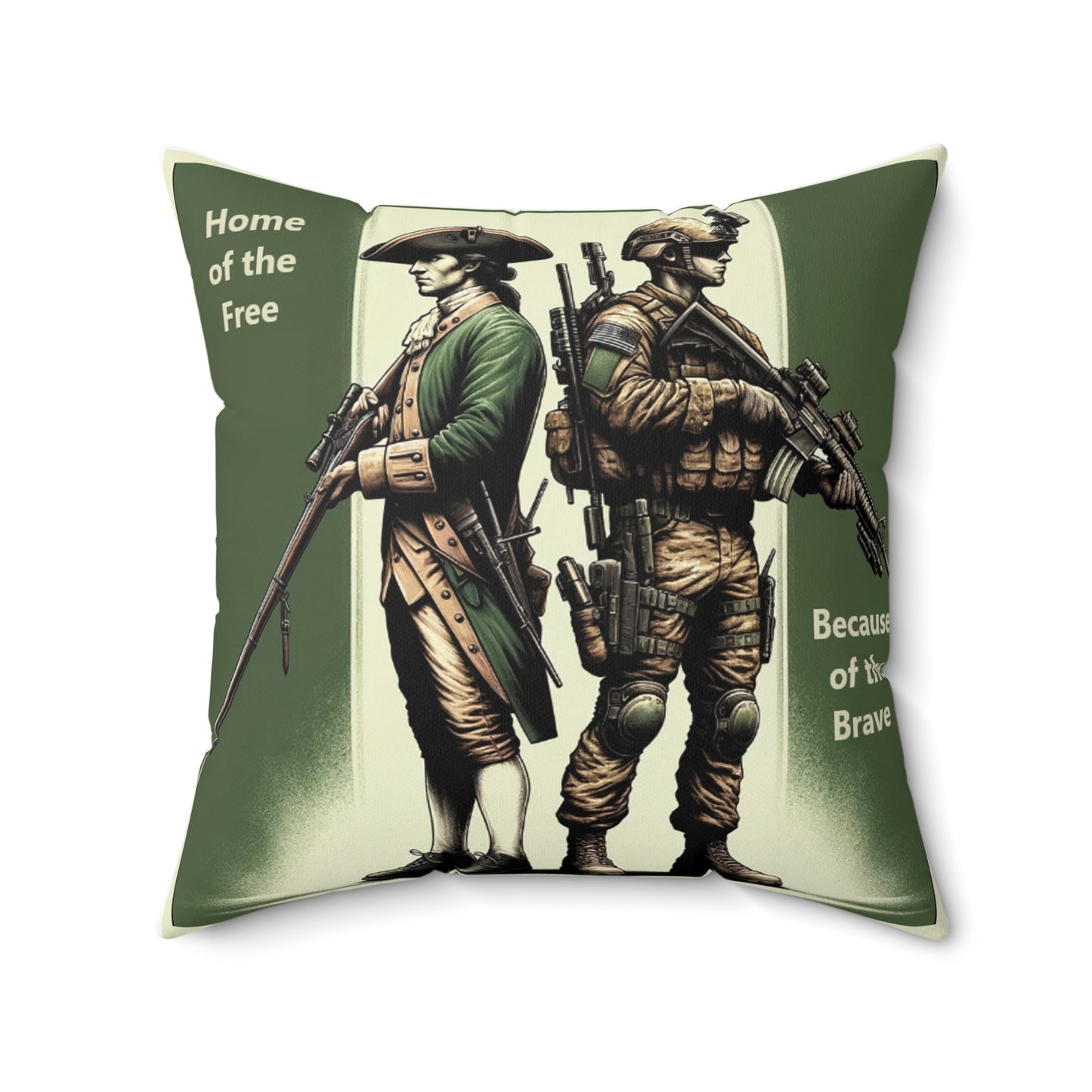 Home of the Free, Because of the Brave-Polyester Square Pillow