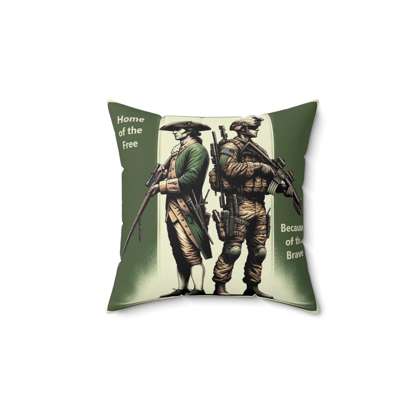 Home of the Free, Because of the Brave-Polyester Square Pillow