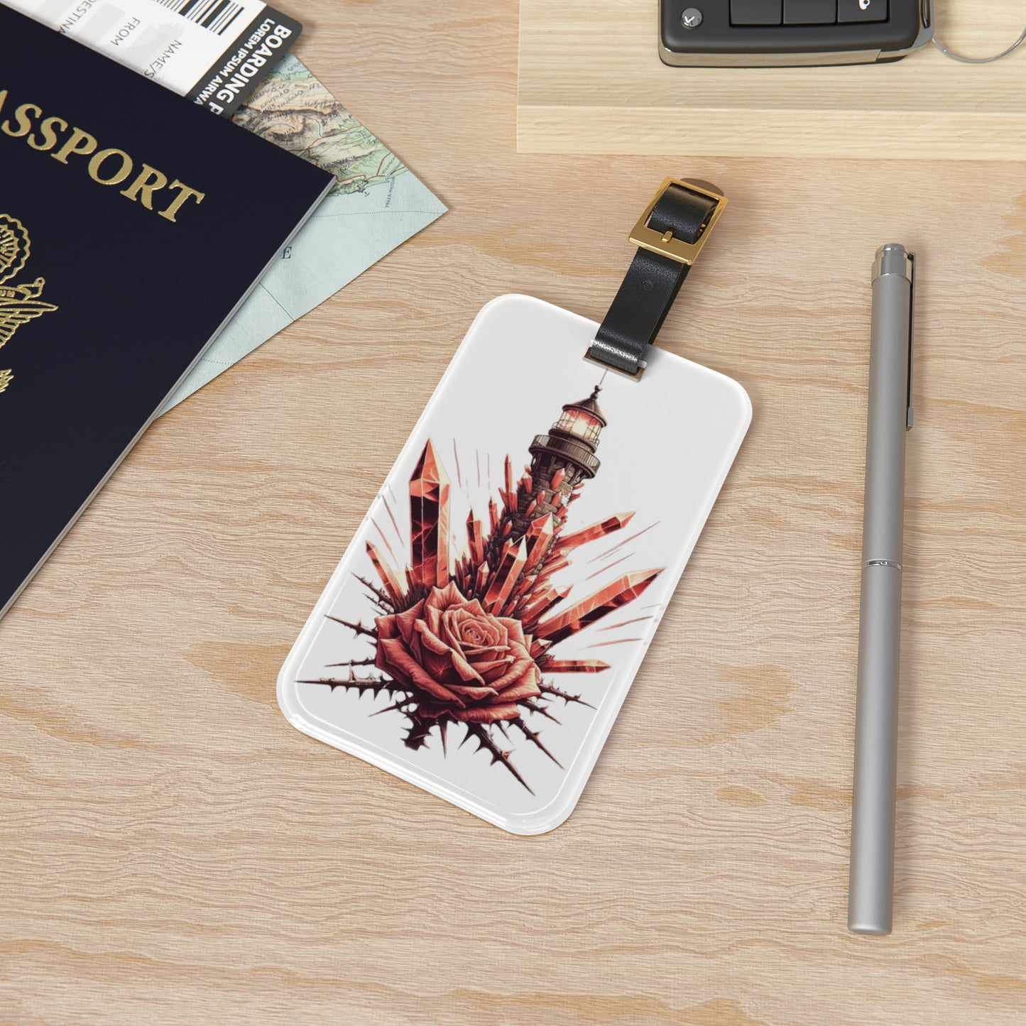 Crystal Lighthouse Luggage Tag