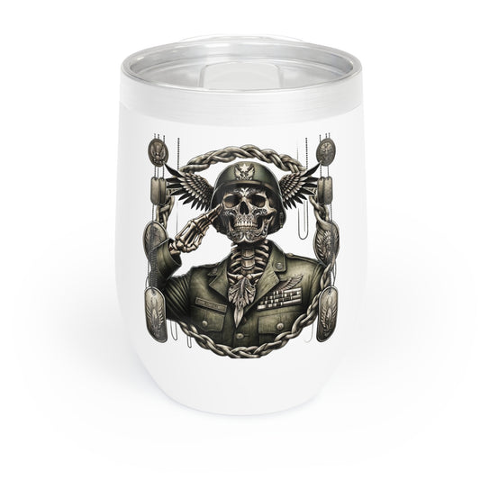 Valor Beyond Life- Chill Wine Tumbler 💀🎖️